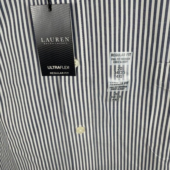 NWT Lauren Ralph Lauren Big & Tall Ultraflex Striped Long Sleeve Shirt 4XL - Picture 2 of 4
